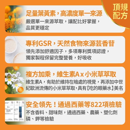 【金盞花葉黃素MAX】游離型葉黃素ｘ高濃度花青素ｘ維生素A